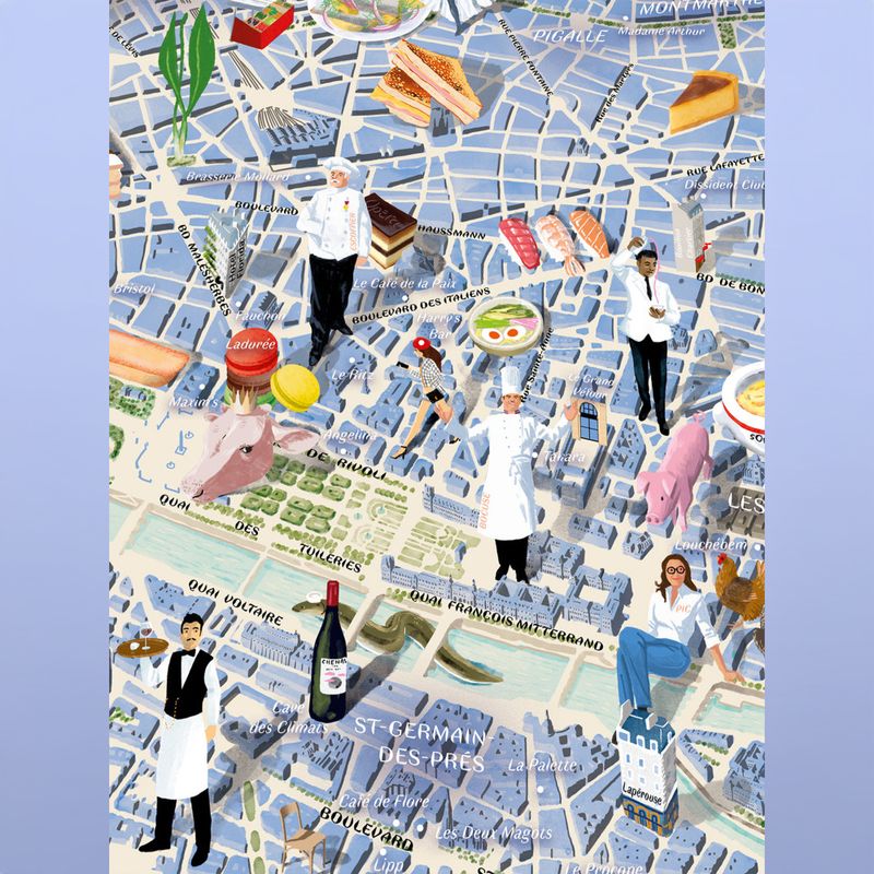 Water and Wine Puslespill Paris gourmet